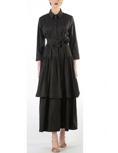 LONG SHIRT DRESS- WITH 2 RUFFLE SKIRT